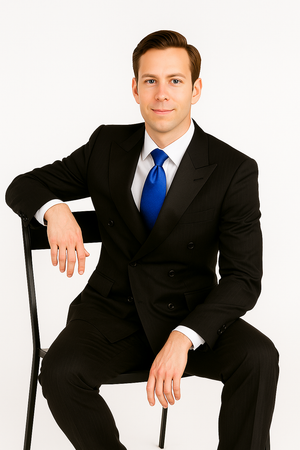 Giorgio Fiorelli Double-Breast Black Stripe Suit - Image 2