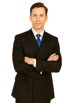 Giorgio Fiorelli Double-Breast Black Stripe Suit - Image 5
