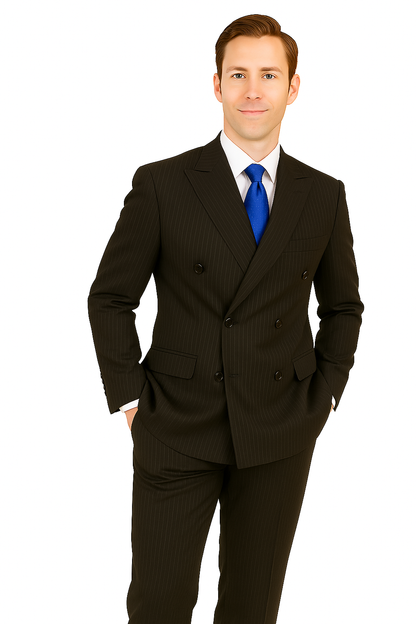 Giorgio Fiorelli Double-Breast Black Stripe Suit - Image 6