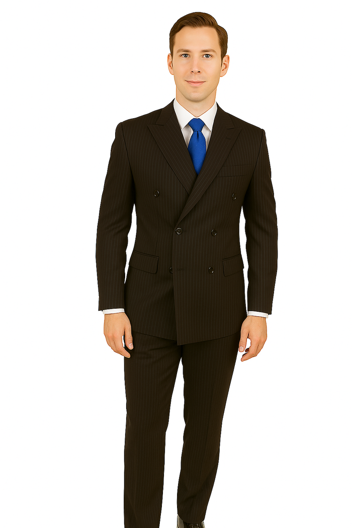 Giorgio Fiorelli Double-Breast Black Stripe Suit - Image 7