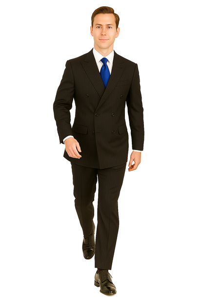 Giorgio Fiorelli Double-Breast Black Stripe Suit - Image 3