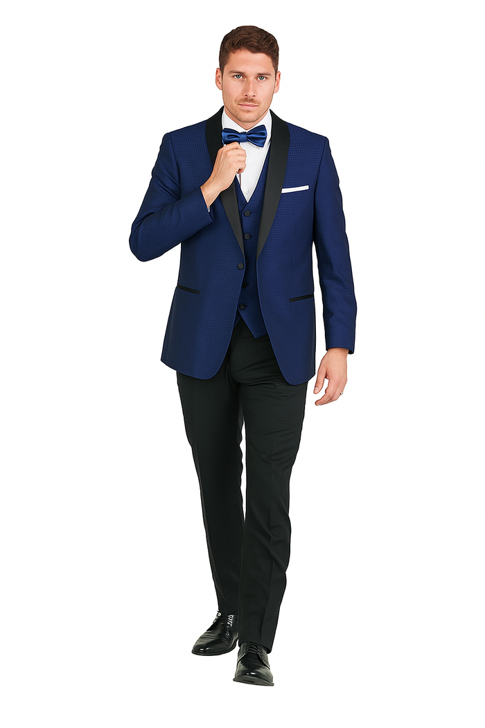 Arlan French-Blue Tuxedo with One Button - Image 2