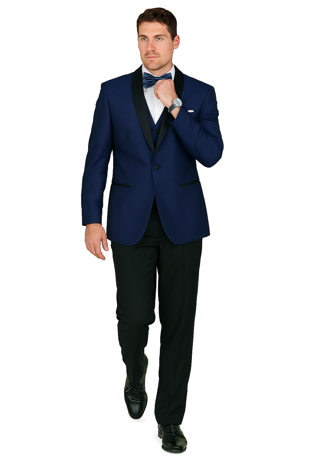 Arlan French-Blue Tuxedo with One Button - Image 5
