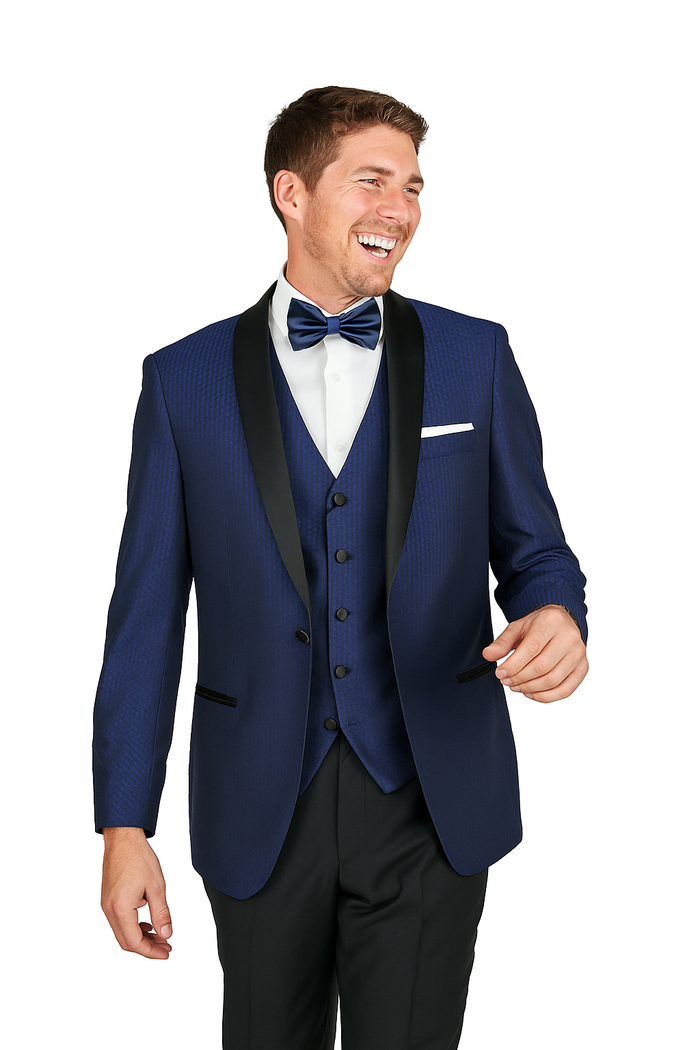 Arlan French-Blue Tuxedo with One Button - Image 7