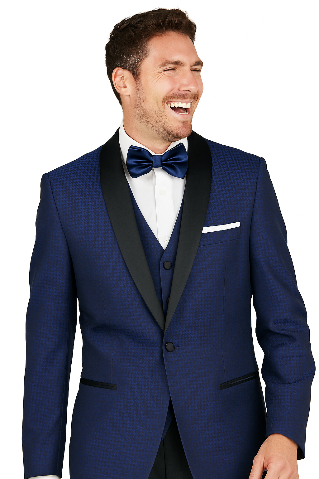Arlan French-Blue Tuxedo with One Button - Image 3