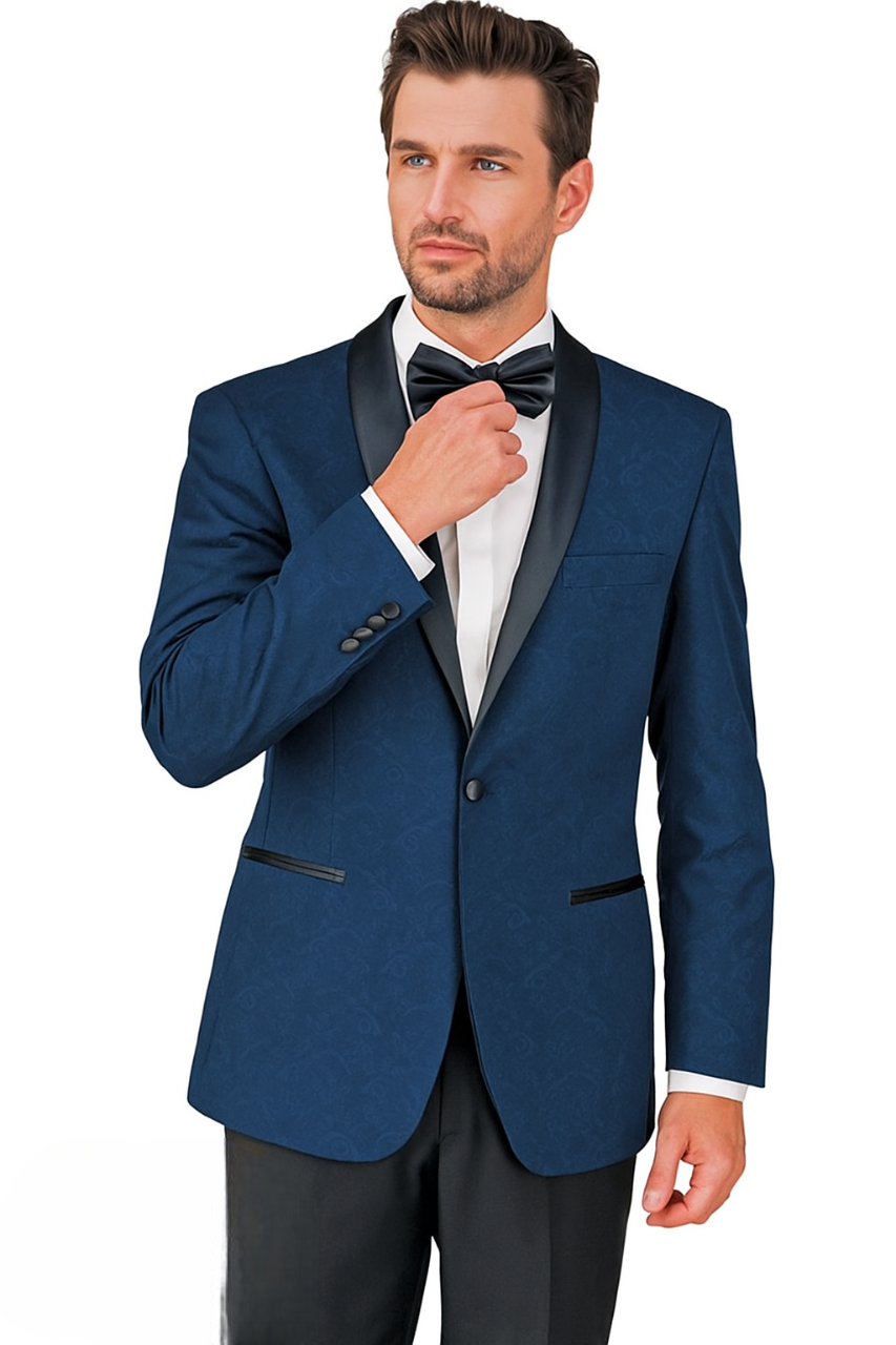 Arlan Paisly Tuxedo by Giorgio Fiorelli in Burgundy/Blue/Black - Image 9