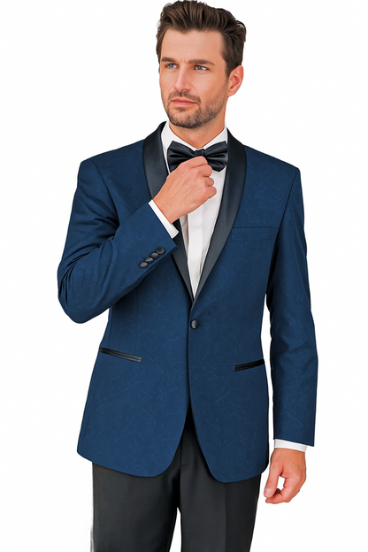 Arlan Paisly Tuxedo by Giorgio Fiorelli in Burgundy/Blue/Black - Image 9