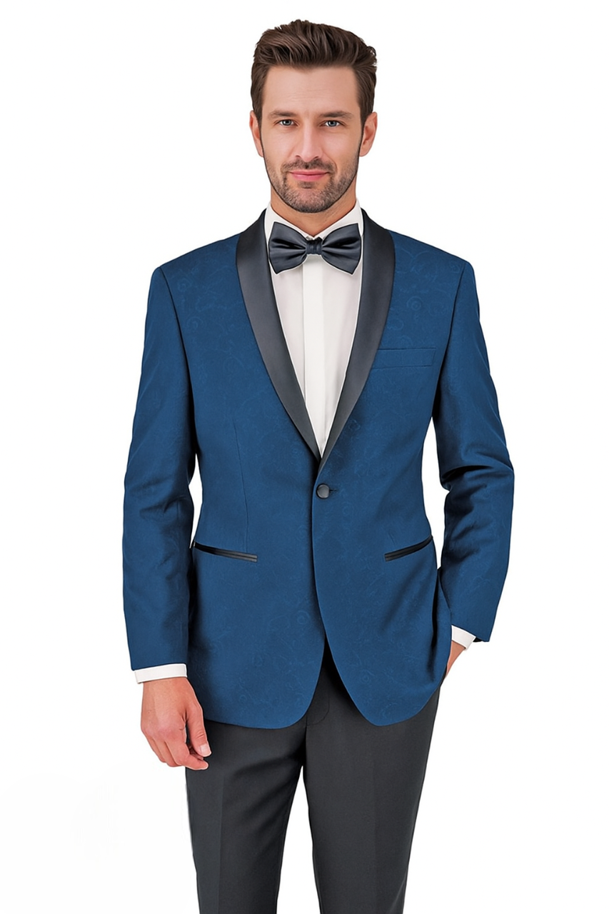 Arlan Paisly Tuxedo by Giorgio Fiorelli in Burgundy/Blue/Black - Image 10