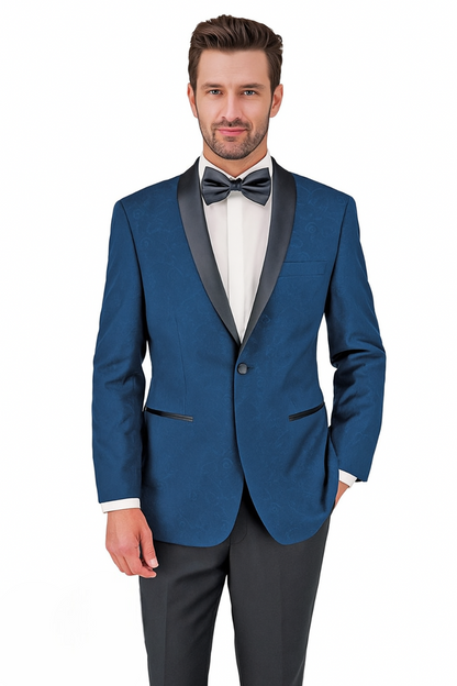 Arlan Paisly Tuxedo by Giorgio Fiorelli in Burgundy/Blue/Black - Image 10
