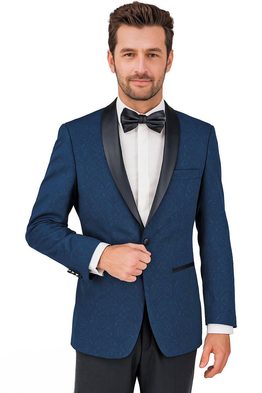 Arlan Paisly Tuxedo by Giorgio Fiorelli in Burgundy/Blue/Black - Image 11