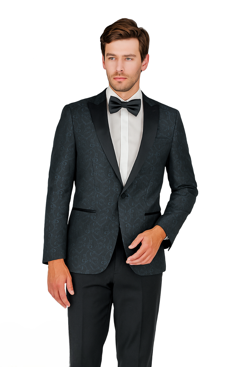 Arlan Paisly Tuxedo by Giorgio Fiorelli in Burgundy/Blue/Black - Image 15