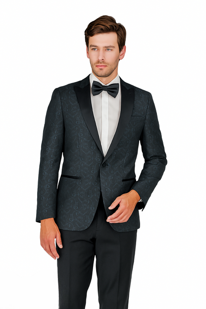 Arlan Paisly Tuxedo by Giorgio Fiorelli in Burgundy/Blue/Black - Image 15