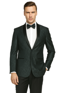 Shawl Jacquard Tuxedo by Giorgio Fiorelli in Burgundy, Gray
