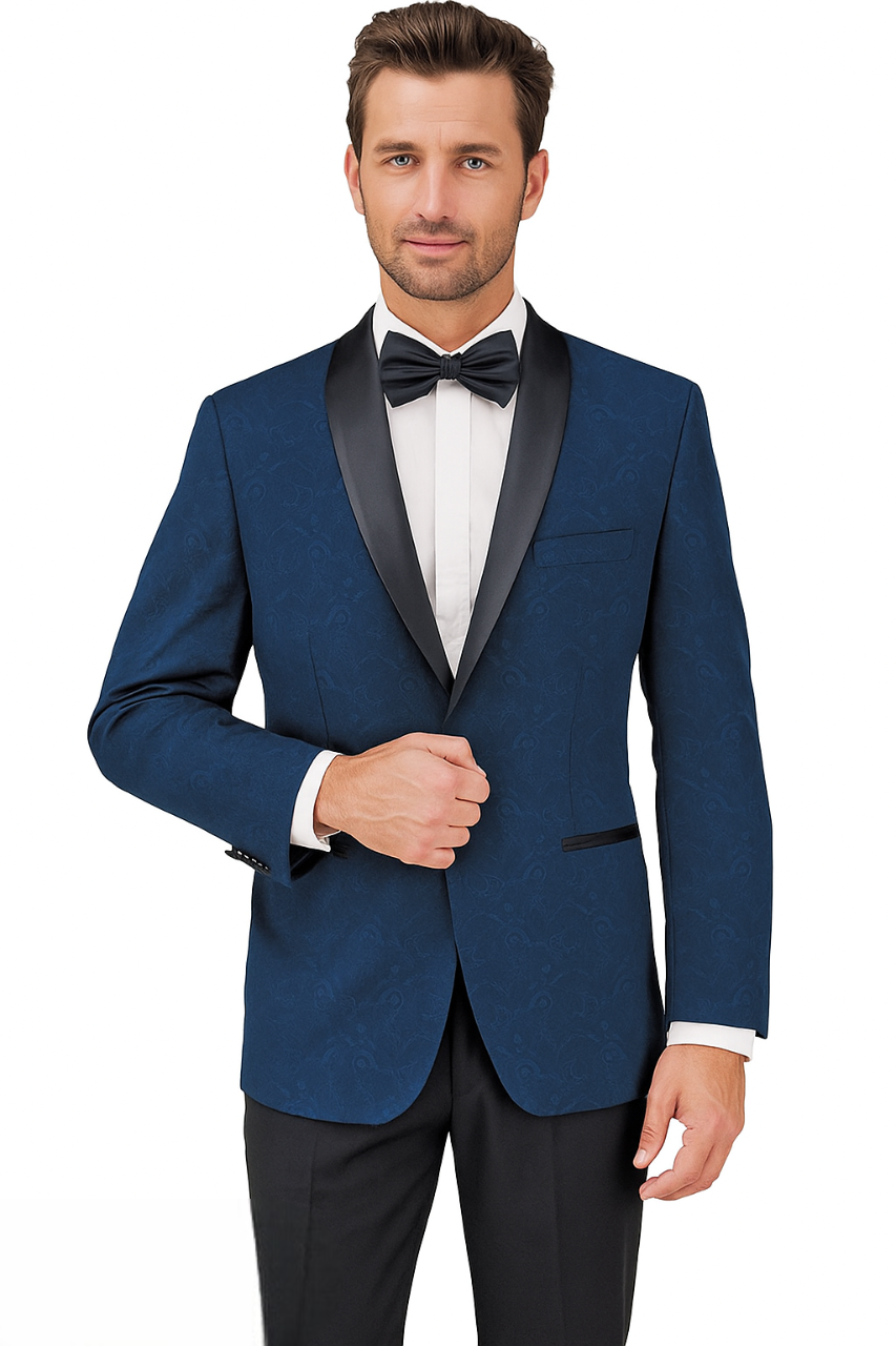 Arlan Paisly Tuxedo by Giorgio Fiorelli in Burgundy/Blue/Black - Image 12