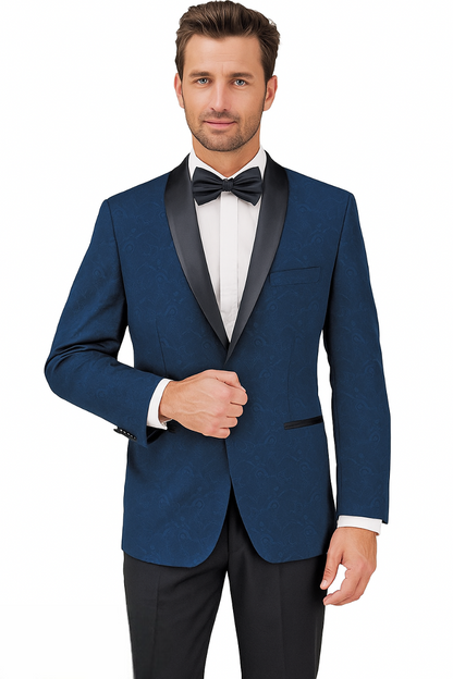 Arlan Paisly Tuxedo by Giorgio Fiorelli in Burgundy/Blue/Black - Image 12