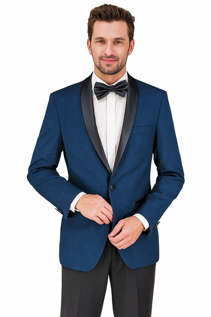 Arlan Paisly Tuxedo by Giorgio Fiorelli in Burgundy/Blue/Black - Image 13