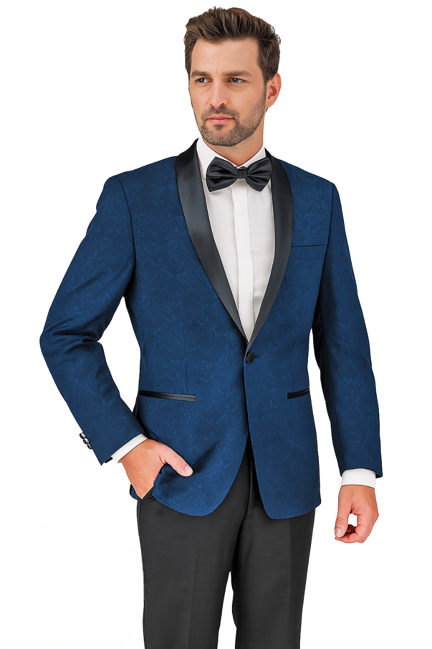 Arlan Paisly Tuxedo by Giorgio Fiorelli in Burgundy/Blue/Black - Image 14