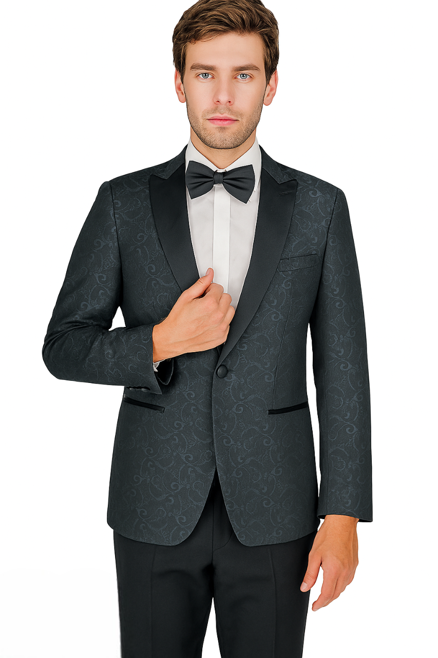 Arlan Paisly Tuxedo by Giorgio Fiorelli in Burgundy/Blue/Black - Image 20