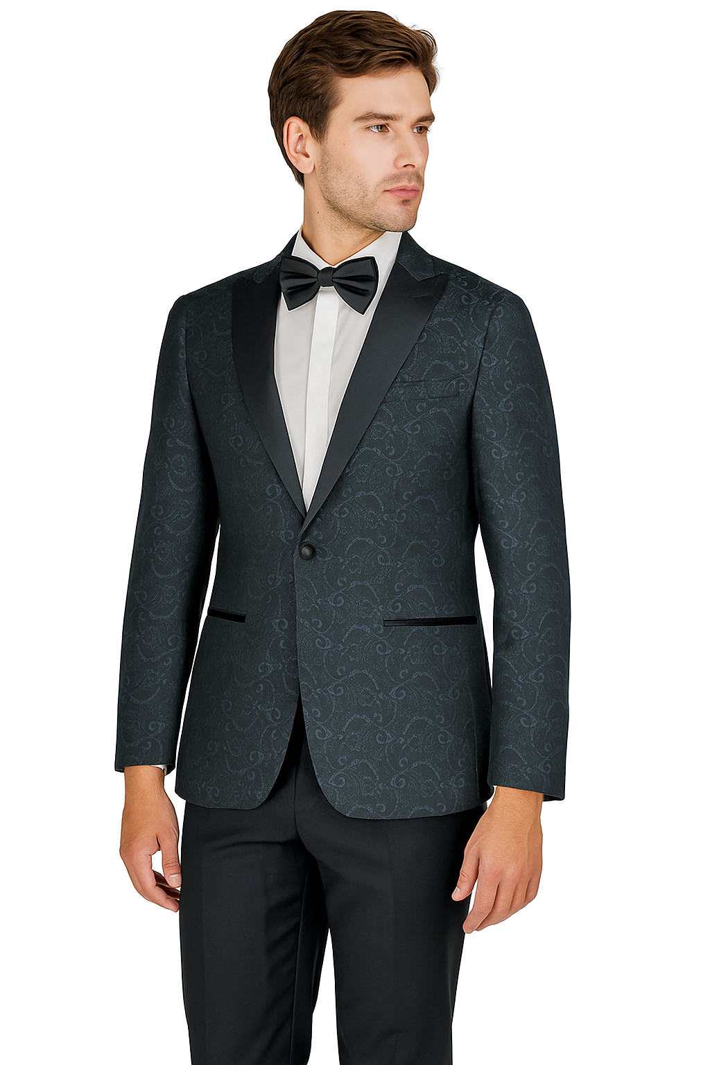 Arlan Paisly Tuxedo by Giorgio Fiorelli in Burgundy/Blue/Black - Image 21