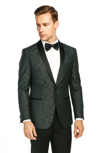 Shawl Jacquard Tuxedo by Giorgio Fiorelli in Burgundy, Gray