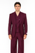 Tiglio Rosso Suit  - Classic Fit Athletic Cut 100% Wool Super 150s Italian Fabric Peak Lapel in Color Burgundy
