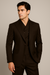 Tiglio Rosso Suit  - Classic Fit Athletic Cut 100% Wool Super 150s Italian Fabric Peak Lapel in Color Dark Brown