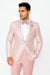 Tiglio Rosso Suit  - Classic Fit Athletic Cut 100% Wool Super 150s Italian Fabric Peak Lapel in Color Light Pink