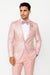 Tiglio Rosso Suit  - Classic Fit Athletic Cut 100% Wool Super 150s Italian Fabric Peak Lapel in Color Light Pink