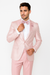 Tiglio Rosso Suit  - Classic Fit Athletic Cut 100% Wool Super 150s Italian Fabric Peak Lapel in Color Light Pink