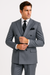 Rossiman Suit  - Classic Fit Athletic Cut 100% Wool Super 150s Italian Fabric Peak Lapel in Color Grey
