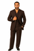 Tiglio Rosso Suit  - Classic Fit Athletic Cut 100% Wool Super 150s Italian Fabric Peak Lapel in Color Chocolate Brown