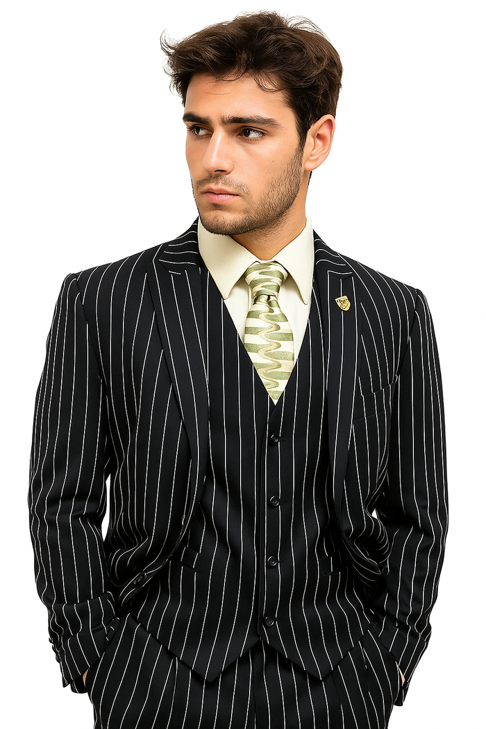 mens-gangster-pinstripe-2-button-double-breasted-vest-suit-in-hunter-or-burgundy Modern Fit