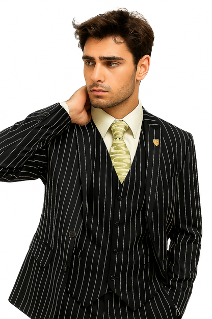 mens-gangster-pinstripe-2-button-double-breasted-vest-suit-in-hunter-or-burgundy Modern Fit