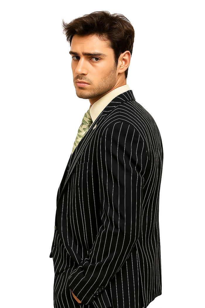 mens-gangster-pinstripe-2-button-double-breasted-vest-suit-in-hunter-or-burgundy Modern Fit