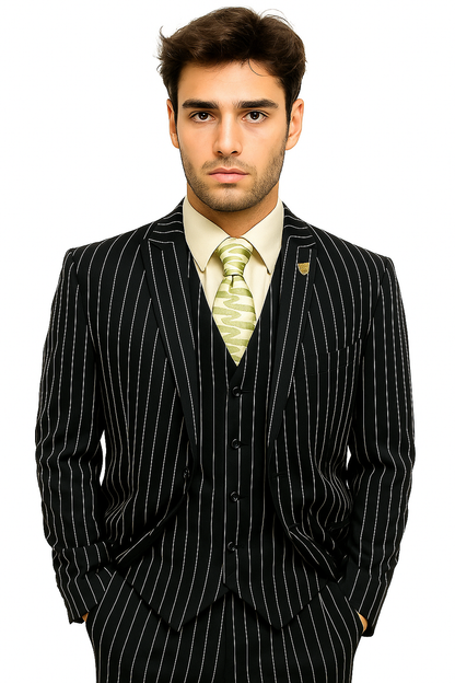 mens-gangster-pinstripe-2-button-double-breasted-vest-suit-in-hunter-or-burgundy Modern Fit