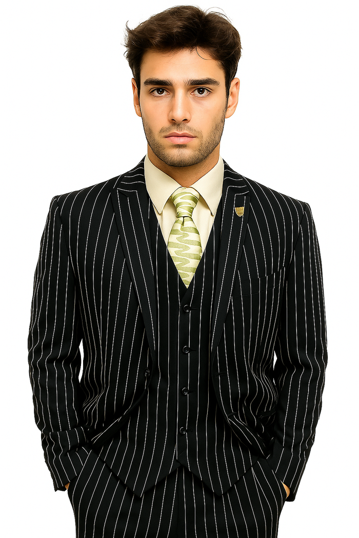 mens-gangster-pinstripe-2-button-double-breasted-vest-suit-in-hunter-or-burgundy Modern Fit