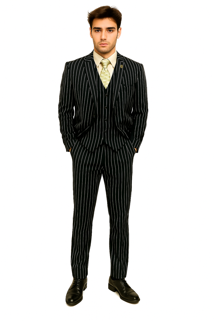 mens-gangster-pinstripe-2-button-double-breasted-vest-suit-in-hunter-or-burgundy Modern Fit