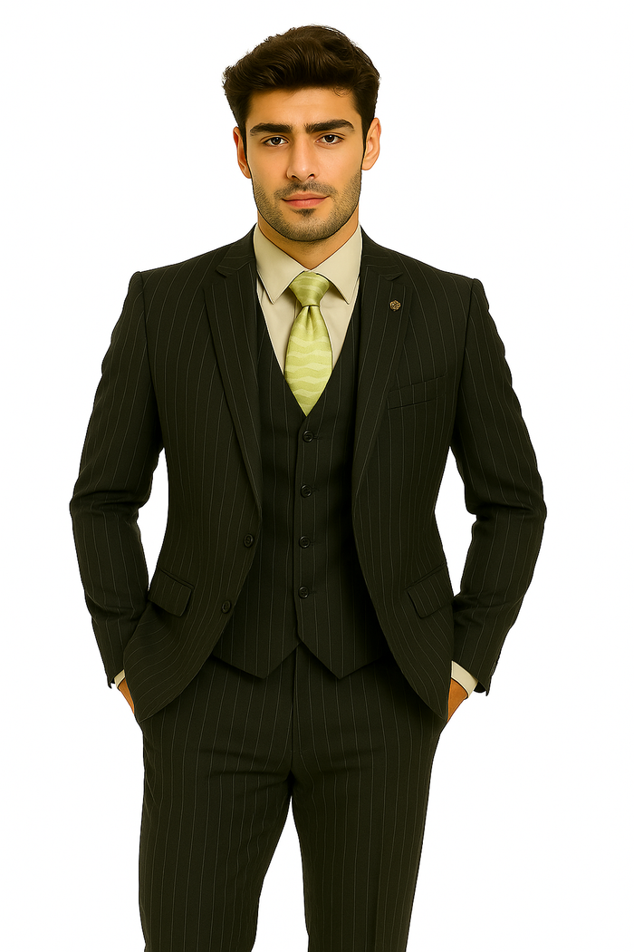 mens-gangster-pinstripe-2-button-double-breasted-vest-suit-in-hunter-or-burgundy Modern Fit