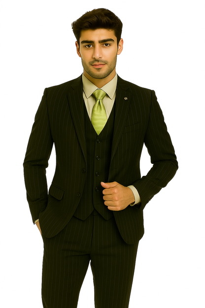 mens-gangster-pinstripe-2-button-double-breasted-vest-suit-in-hunter-or-burgundy Modern Fit