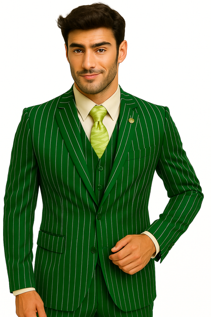 mens-gangster-pinstripe-2-button-double-breasted-vest-suit-in-hunter-or-burgundy Modern Fit