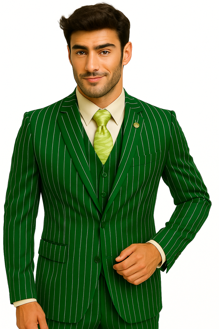 mens-gangster-pinstripe-2-button-double-breasted-vest-suit-in-hunter-or-burgundy Modern Fit