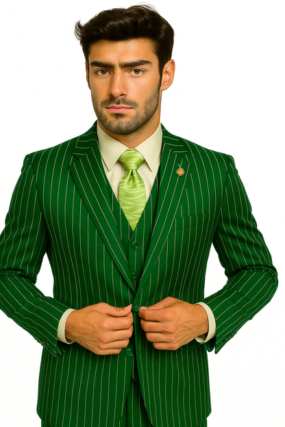 mens-gangster-pinstripe-2-button-double-breasted-vest-suit-in-hunter-or-burgundy Modern Fit