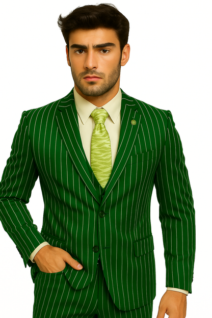 mens-gangster-pinstripe-2-button-double-breasted-vest-suit-in-hunter-or-burgundy Modern Fit