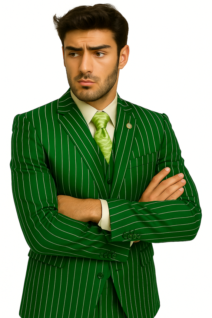 mens-gangster-pinstripe-2-button-double-breasted-vest-suit-in-hunter-or-burgundy Modern Fit