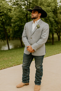 Light Tan Western Blazer - Sand Color