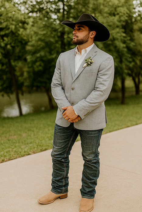 Light Tan Western Blazer - Sand Color