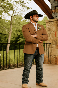 Light Tan Western Blazer - Sand Color - Image 36
