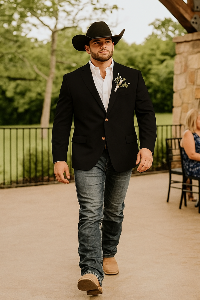 Light Tan Western Blazer - Sand Color - Image 13