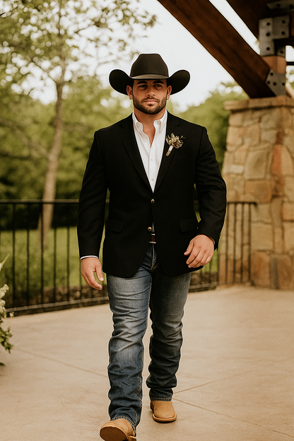 Light Tan Western Blazer - Sand Color - Image 15