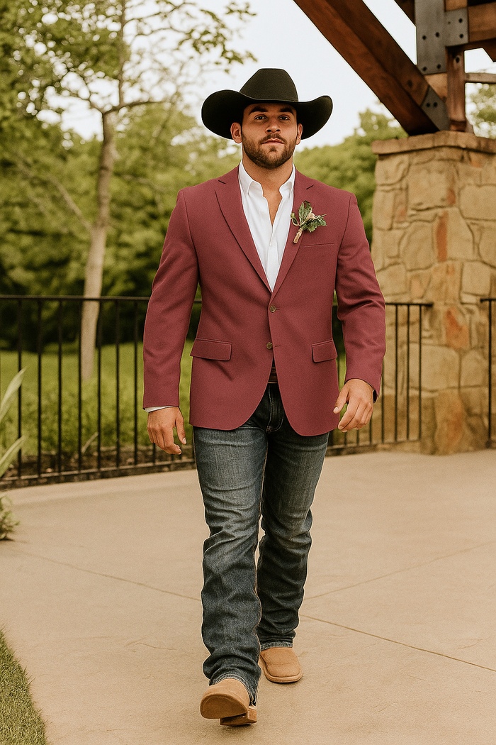 Light Tan Western Blazer - Sand Color - Image 28